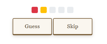 Score and guess/skip buttons.